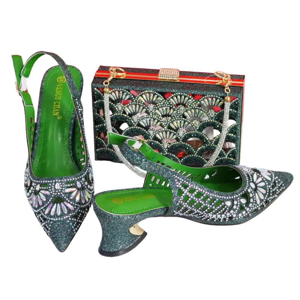 Elegant Ladies Shoes and Bag Set WEQ34 - Luzilly Bridal & Apparel