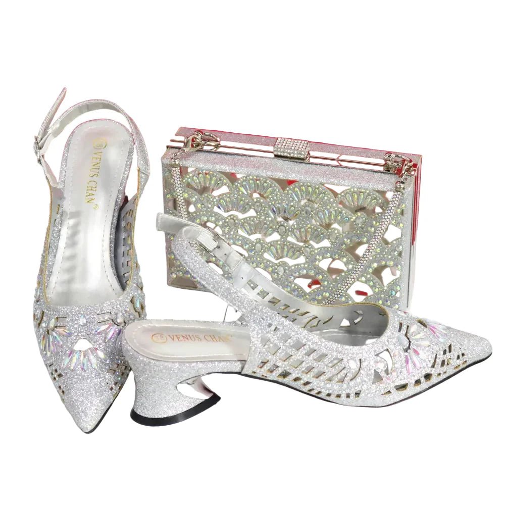 Elegant Ladies Shoes and Bag Set WEQ34 - Luzilly Bridal & Apparel