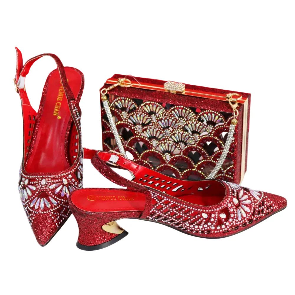 Elegant Ladies Shoes and Bag Set WEQ34 - Luzilly Bridal & Apparel