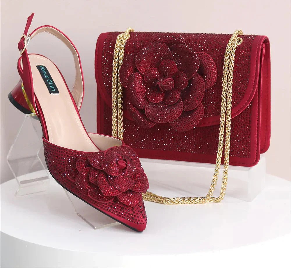 Elegant Lady Shoes And Bag Set EW452 - Luzilly Bridal & Apparel