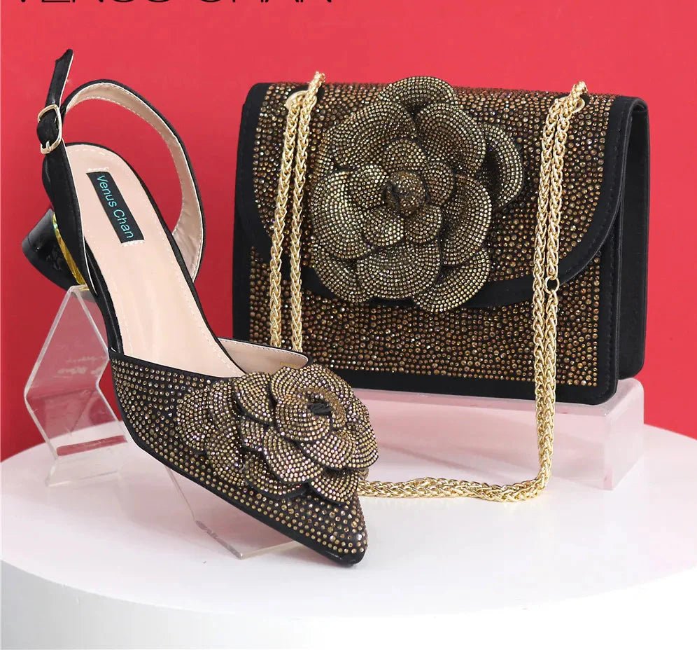 Elegant Lady Shoes And Bag Set EW452 - Luzilly Bridal & Apparel