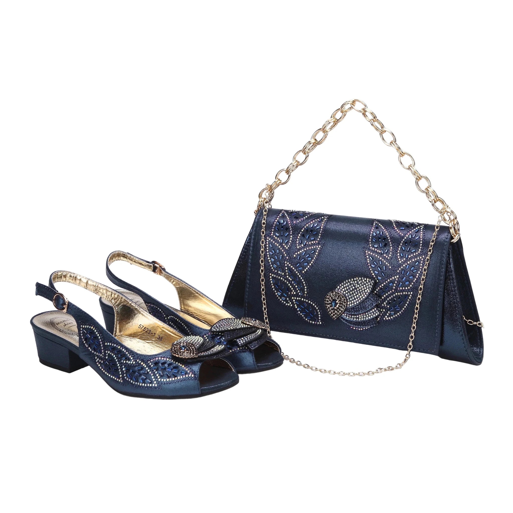 Elegant Low Heels Ladies Shoes And Bag Set - ED110 - Luzilly Bridal & Apparel