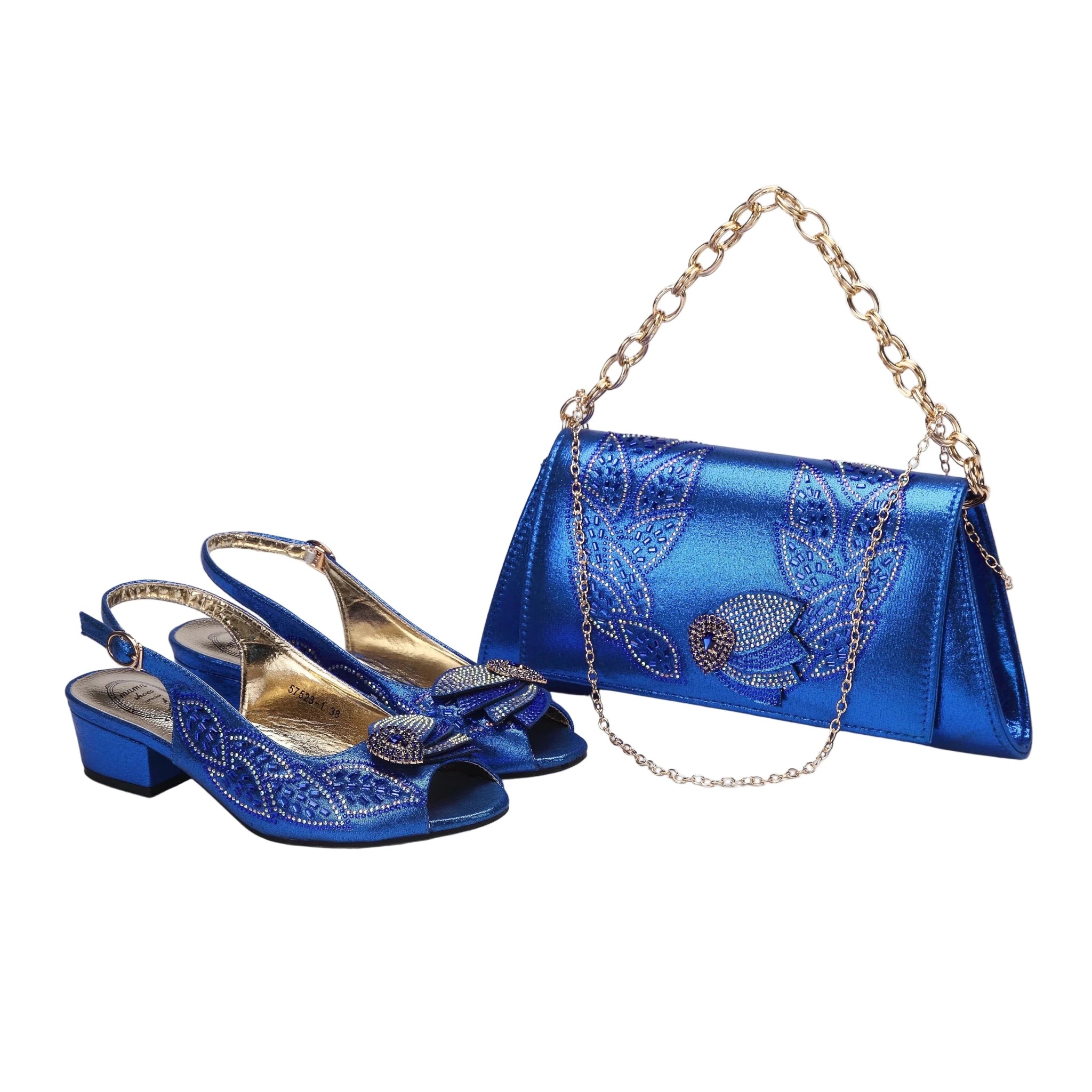 Elegant Low Heels Ladies Shoes And Bag Set - ED110 - Luzilly Bridal & Apparel