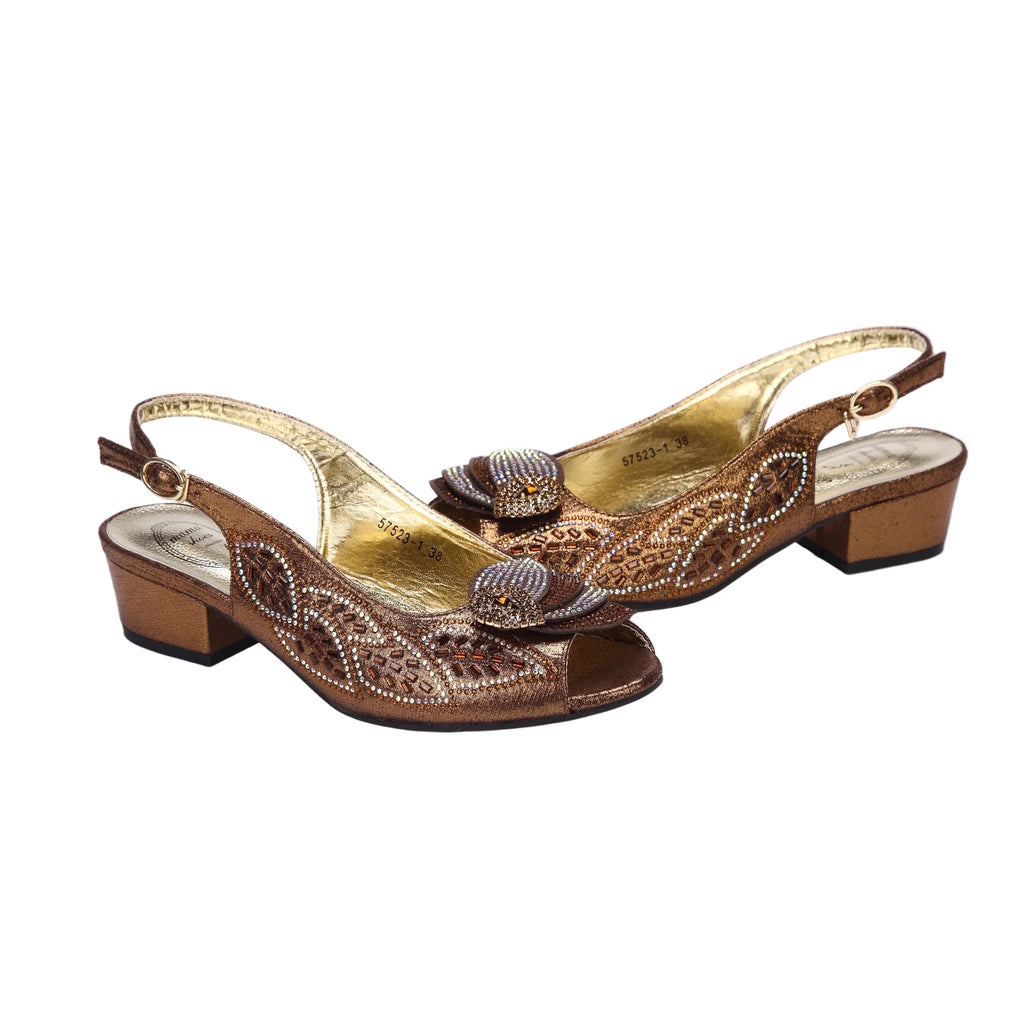 Elegant Low Heels Ladies Shoes And Bag Set - ED110 - Luzilly Bridal & Apparel
