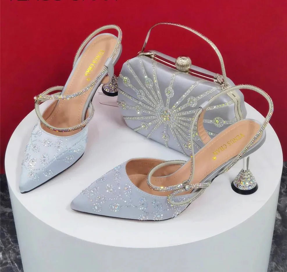 Elegant Pumps with Shoes and Bag Matching Set NFR43 - Luzilly Bridal & Apparel
