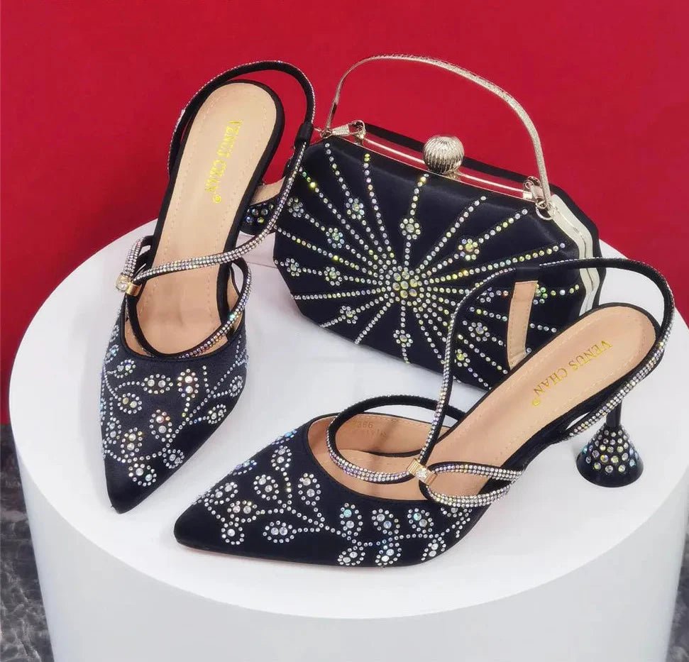 Elegant Pumps with Shoes and Bag Matching Set NFR43 - Luzilly Bridal & Apparel