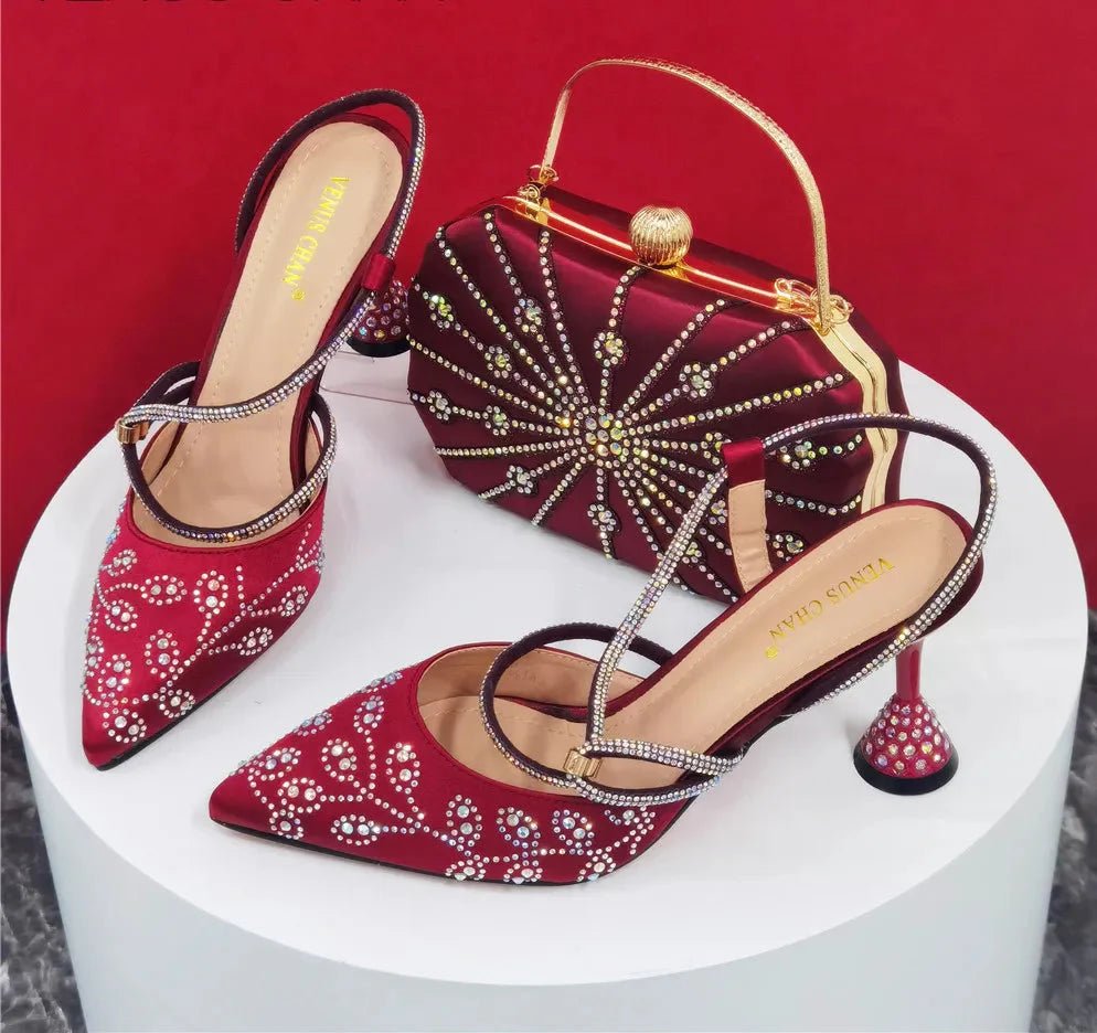 Elegant Pumps with Shoes and Bag Matching Set NFR43 - Luzilly Bridal & Apparel