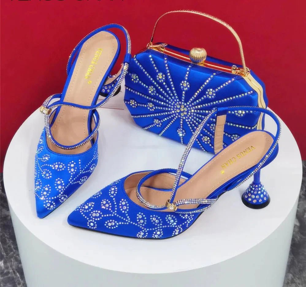 Elegant Pumps with Shoes and Bag Matching Set NFR43 - Luzilly Bridal & Apparel