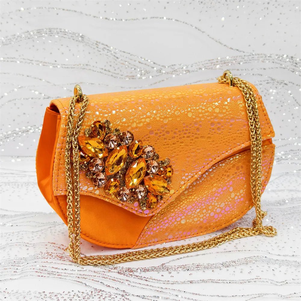 Elegant Rhinestone High-Heels Shoes & Handbag Set NMG54 - Luzilly Bridal & Apparel
