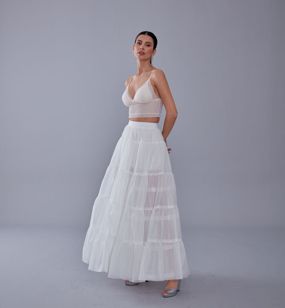 Elegant Voile and Hoop Petticoat with Two Layers - Perfect for Bridal and Costume Wear - Luzilly Bridal & Apparel
