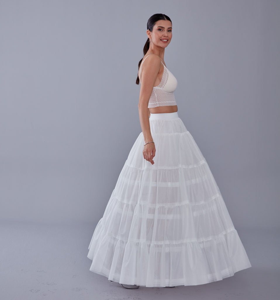 Elegant Voile and Hoop Petticoat with Two Layers - Perfect for Bridal and Costume Wear - Luzilly Bridal & Apparel