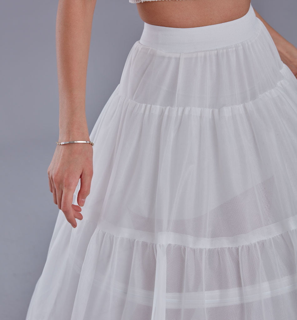 Elegant Voile and Hoop Petticoat with Two Layers - Perfect for Bridal and Costume Wear - Luzilly Bridal & Apparel