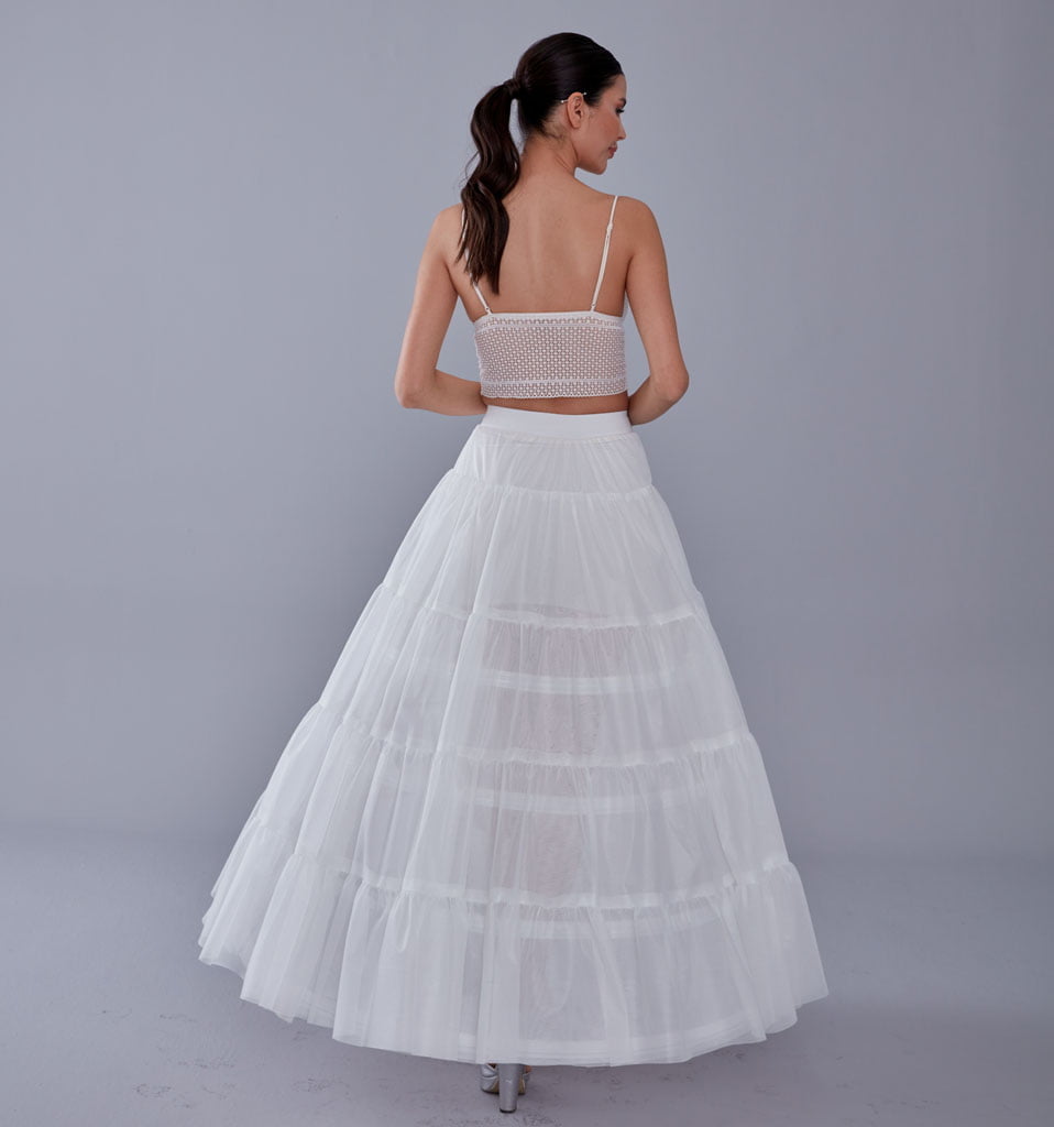 Elegant Voile and Hoop Petticoat with Two Layers - Perfect for Bridal and Costume Wear - Luzilly Bridal & Apparel