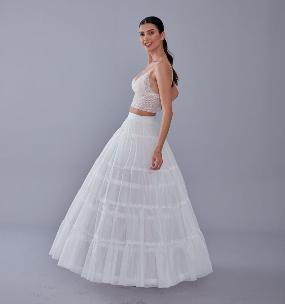 Elegant Voile and Hoop Petticoat with Two Layers - Perfect for Bridal and Costume Wear - Luzilly Bridal & Apparel