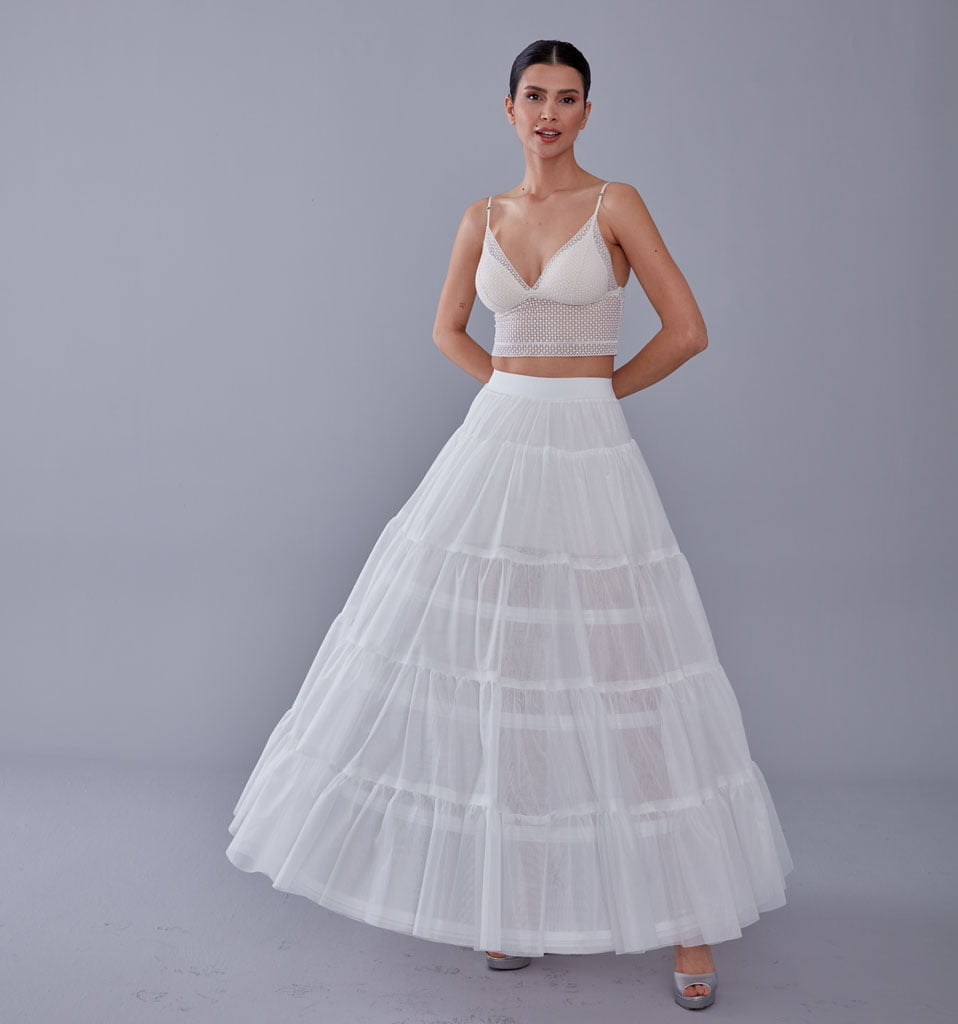 Elegant Voile and Hoop Petticoat with Two Layers - Perfect for Bridal and Costume Wear - Luzilly Bridal & Apparel