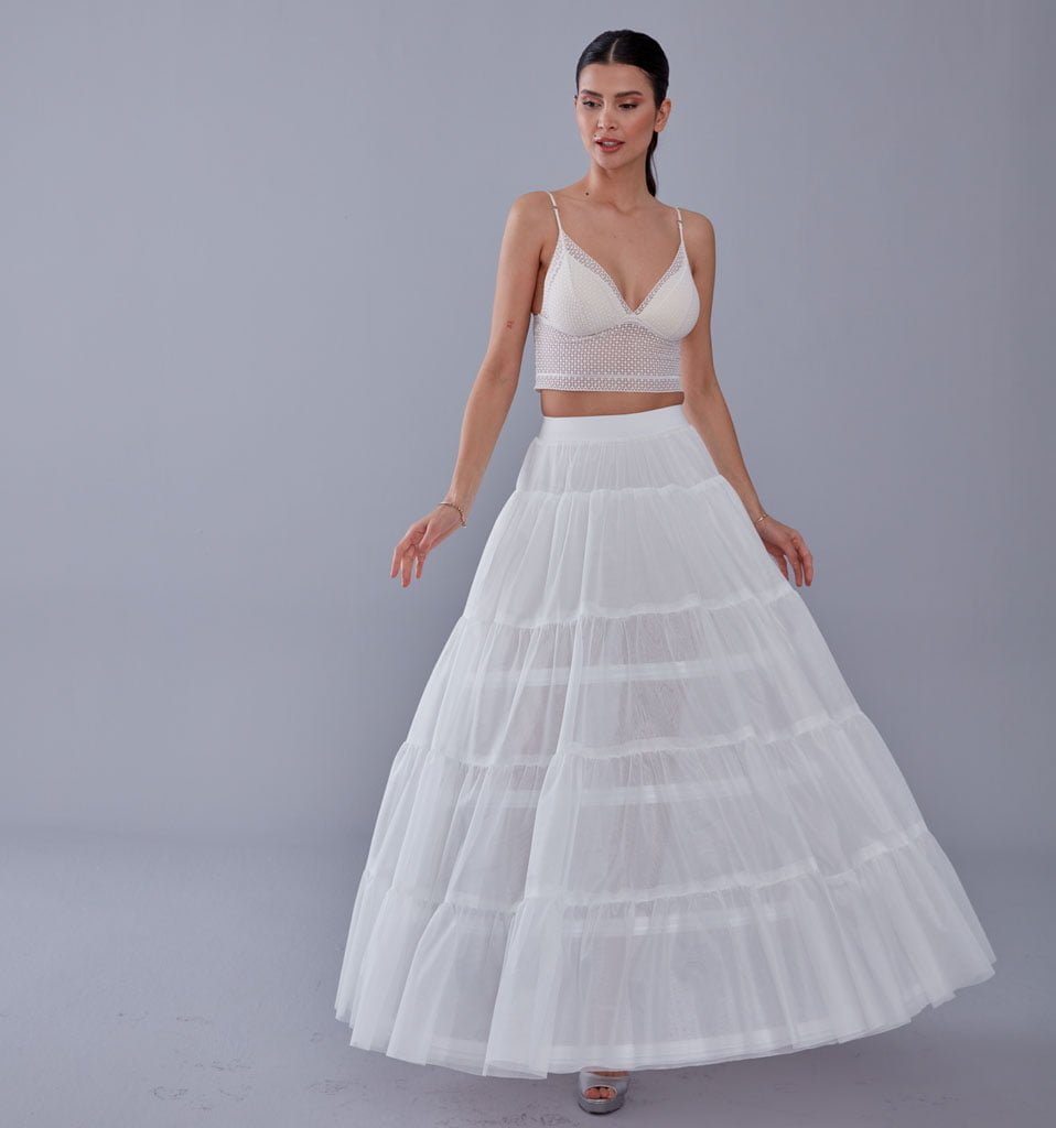 Elegant Voile and Hoop Petticoat with Two Layers - Perfect for Bridal and Costume Wear - Luzilly Bridal & Apparel
