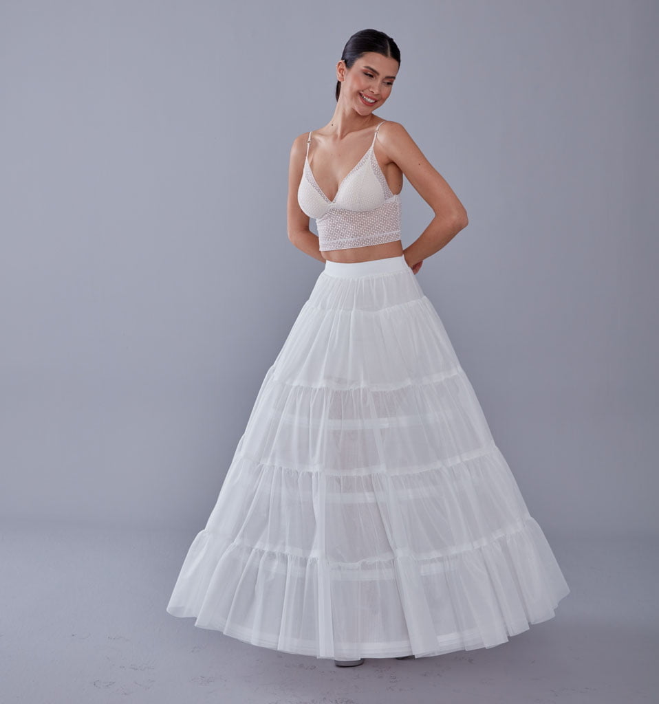 Elegant Voile and Hoop Petticoat with Two Layers - Perfect for Bridal and Costume Wear - Luzilly Bridal & Apparel