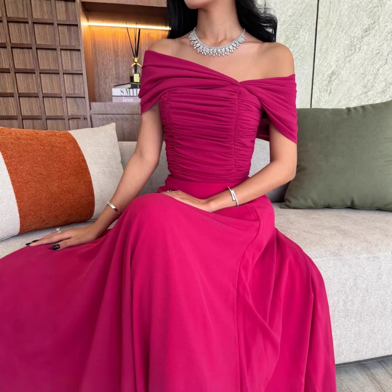 Elegant Wedding Dress with Pleats for WomenFashionable Formal Dress - Luzilly Bridal & Apparel