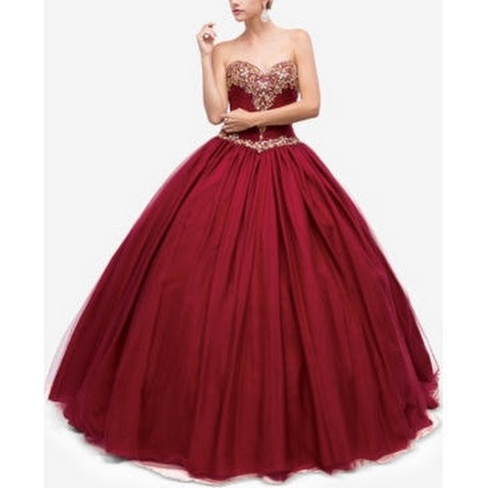Embellished Pleated Strapless Quinceañera Gown - Luzilly Bridal & Apparel