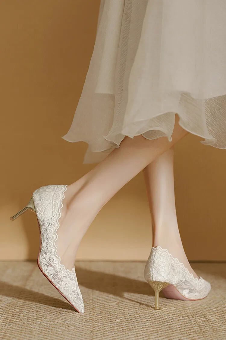 Embroidered Bridal Heel Sandals - Luzilly Bridal & Apparel