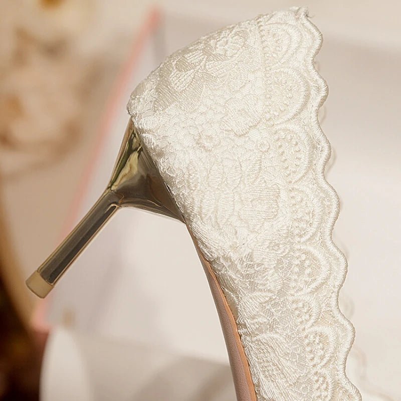 Embroidered Bridal Heel Sandals - Luzilly Bridal & Apparel