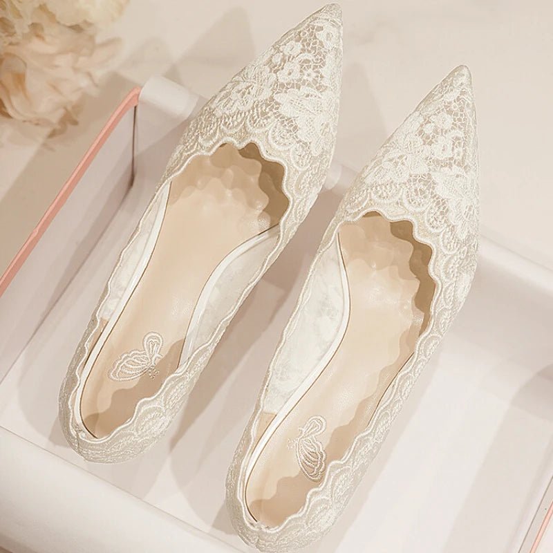 Embroidered Bridal Heel Sandals - Luzilly Bridal & Apparel