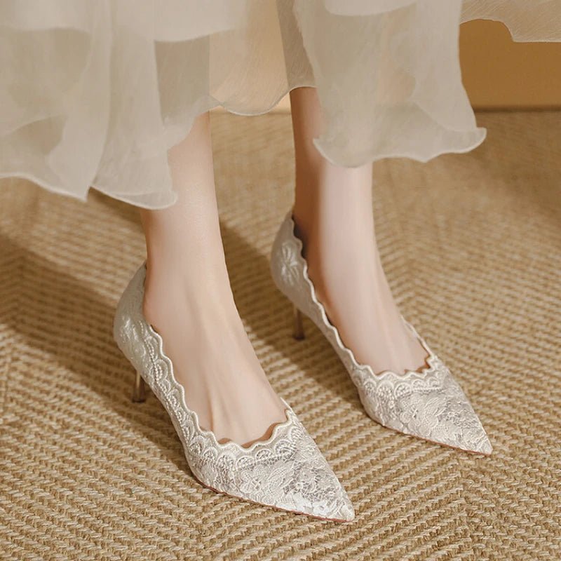 Embroidered Bridal Heel Sandals - Luzilly Bridal & Apparel