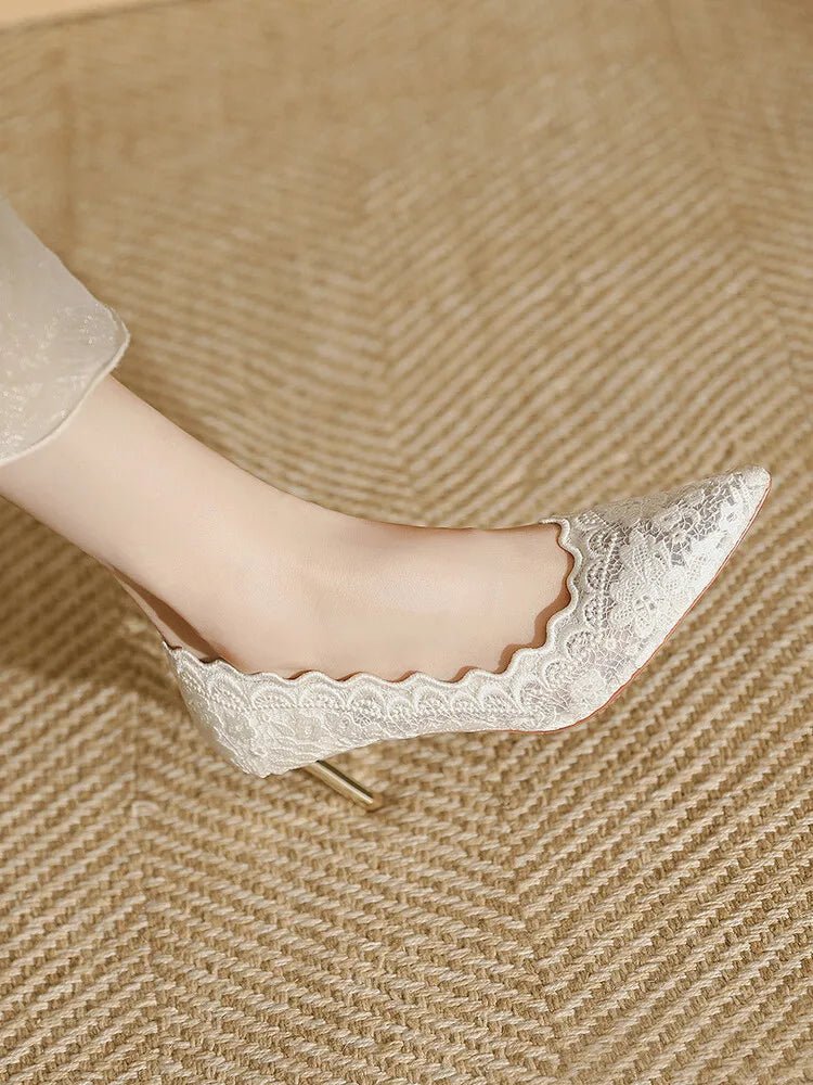 Embroidered Bridal Heel Sandals - Luzilly Bridal & Apparel