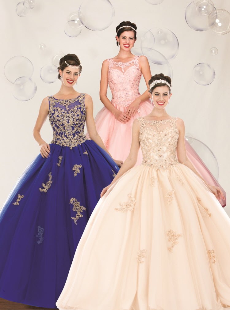 Embroidered Corset Quinceañera Ball Gown - Luzilly Bridal & Apparel