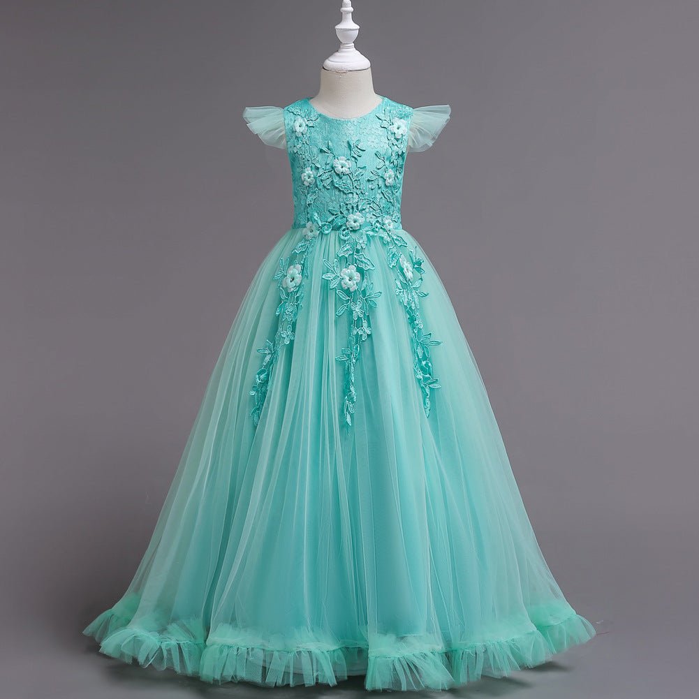Embroidered Lace Flower Girl Gown - Luzilly Bridal & Apparel