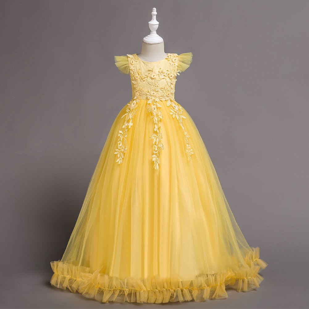 Embroidered Lace Flower Girl Gown - Luzilly Bridal & Apparel