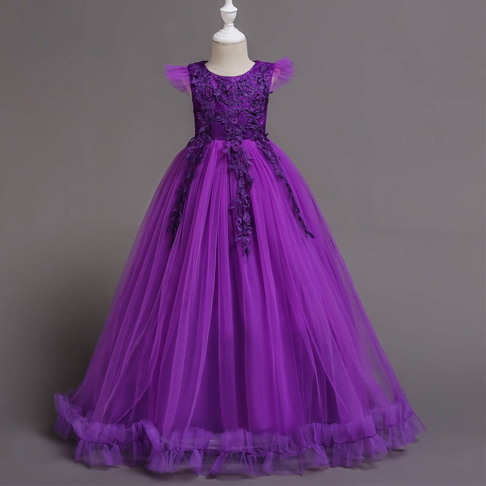 Embroidered Lace Flower Girl Gown - Luzilly Bridal & Apparel