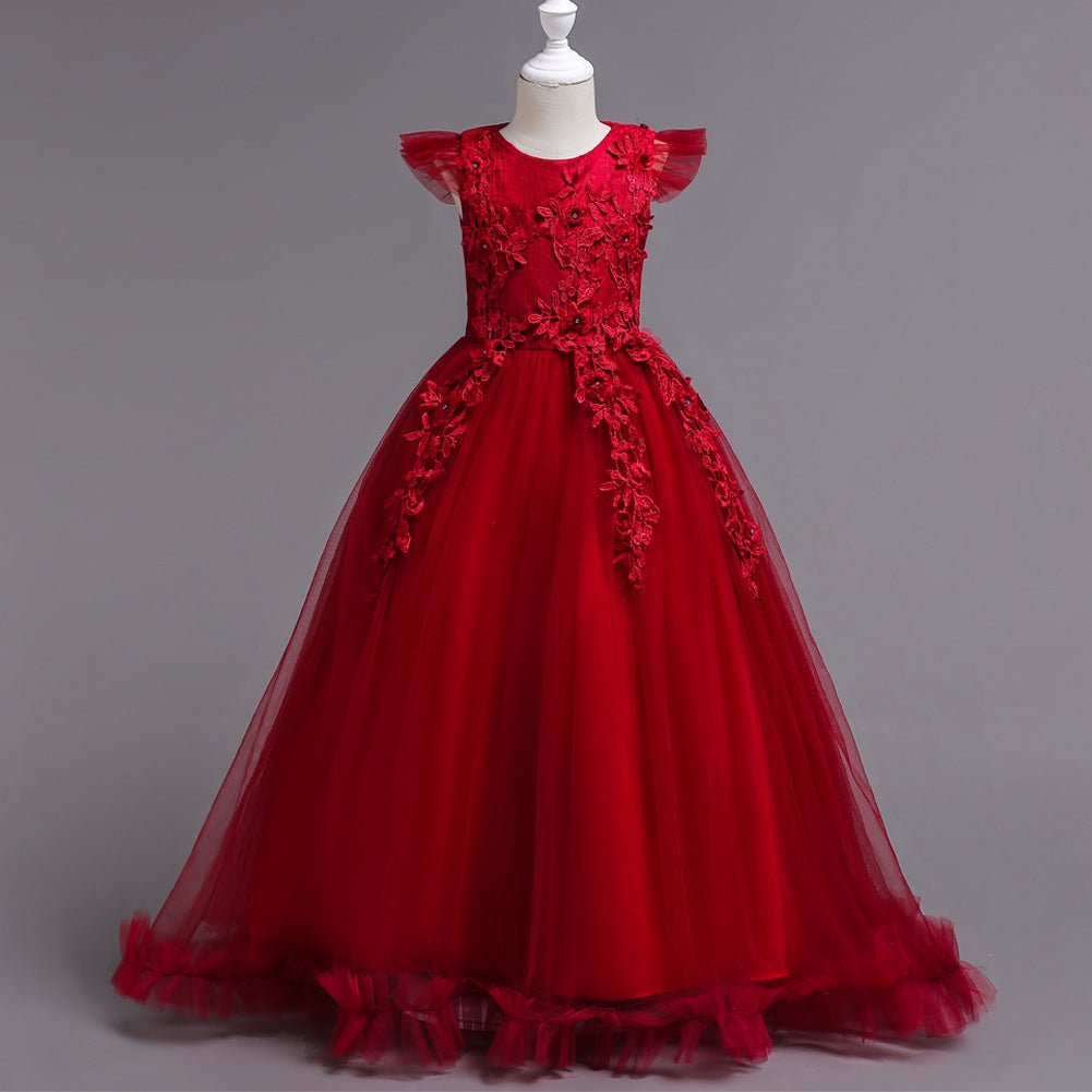 Embroidered Lace Flower Girl Gown - Luzilly Bridal & Apparel