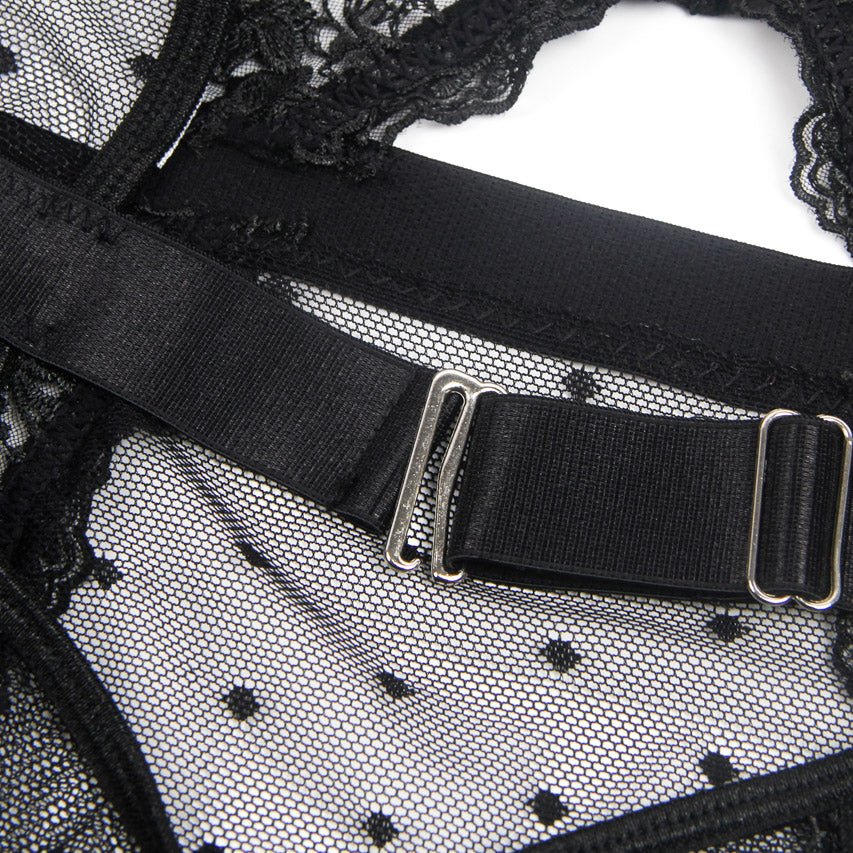 Embroidered Lace Hollow Cut Teddy Lingerie - Luzilly Bridal & Apparel