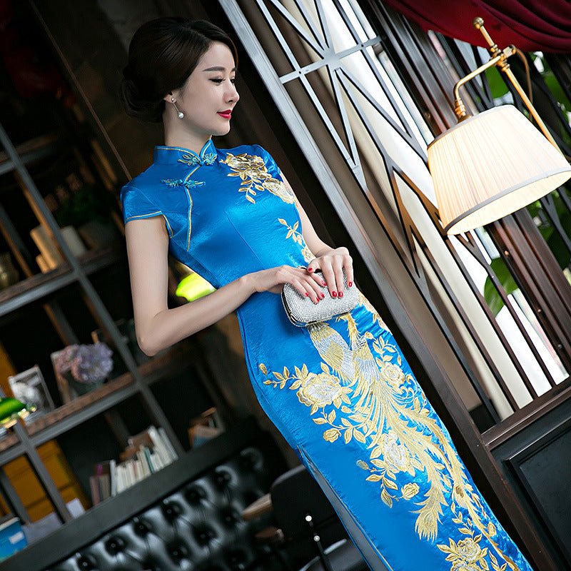 Embroidered Phoenix Cheongsam Wedding Gown - Luzilly Bridal & Apparel