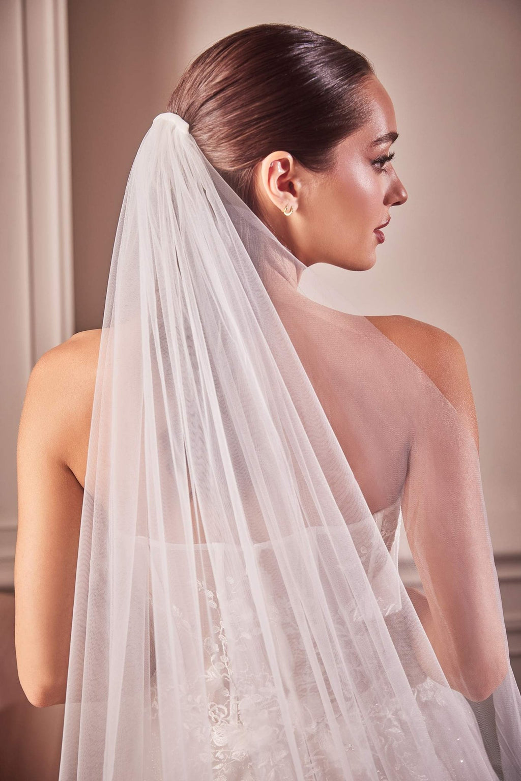 Embroidery Hem Lace Chapel Veil - Luzilly Bridal & Apparel