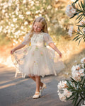 Enchanted Bloom Embroidered Ivory Flower Girl Dress for Girls - Luzilly Bridal & Apparel