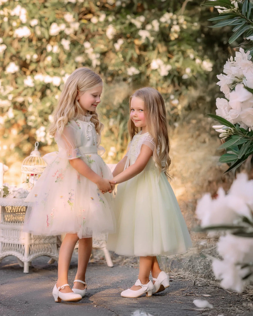 Enchanted Bloom Embroidered Ivory Flower Girl Dress for Girls - Luzilly Bridal & Apparel