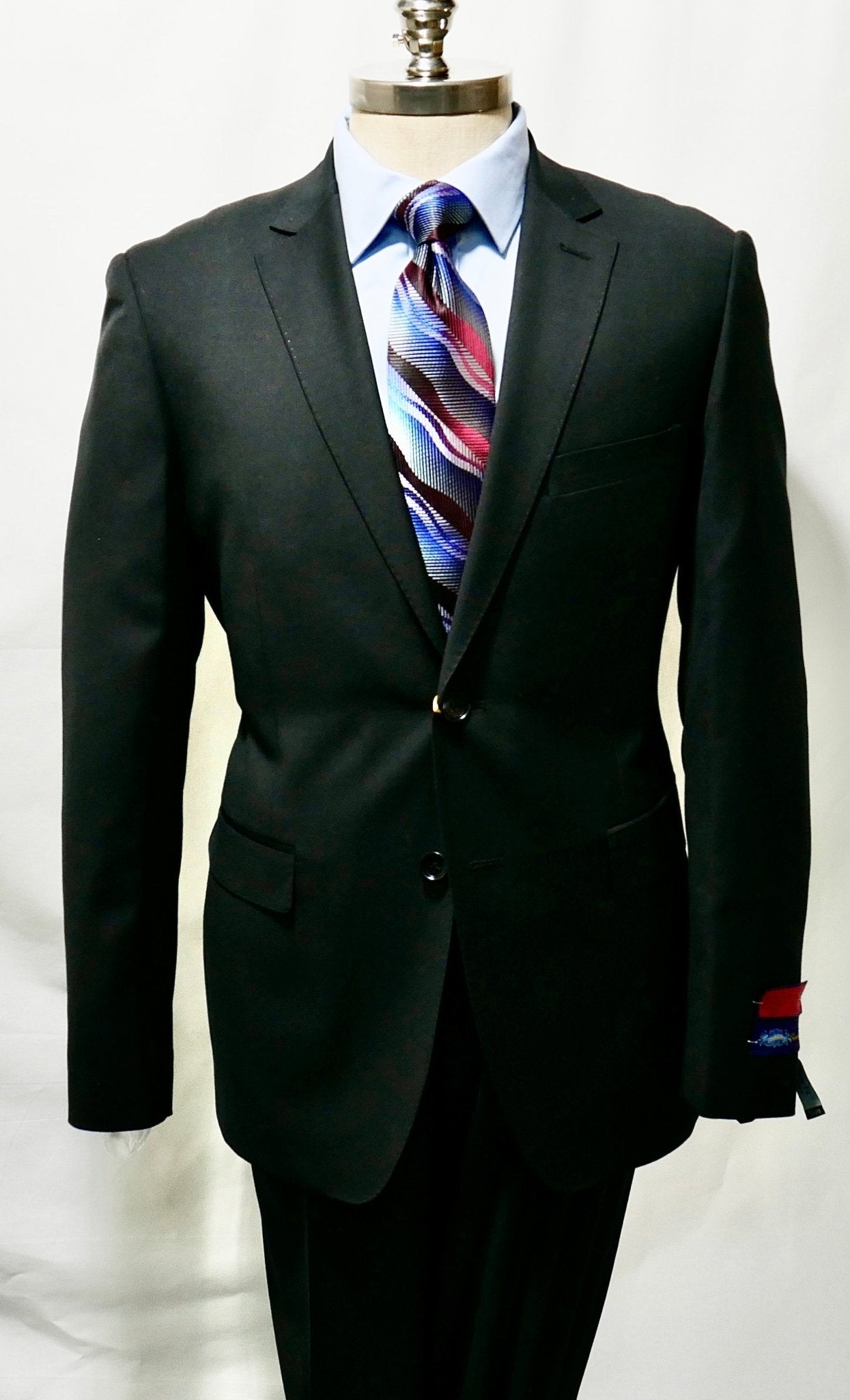 Euro Slim-Fit Super 140's Wool Suit – Black - Luzilly Bridal & Apparel
