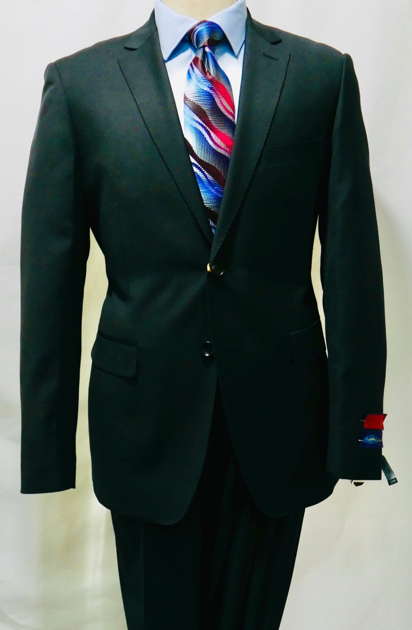 Euro Slim-Fit Super 140's Wool Suit – Black - Luzilly Bridal & Apparel