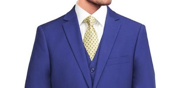 Euro Slim-Fit Super 140's Wool Suit – French Blue - Luzilly Bridal & Apparel