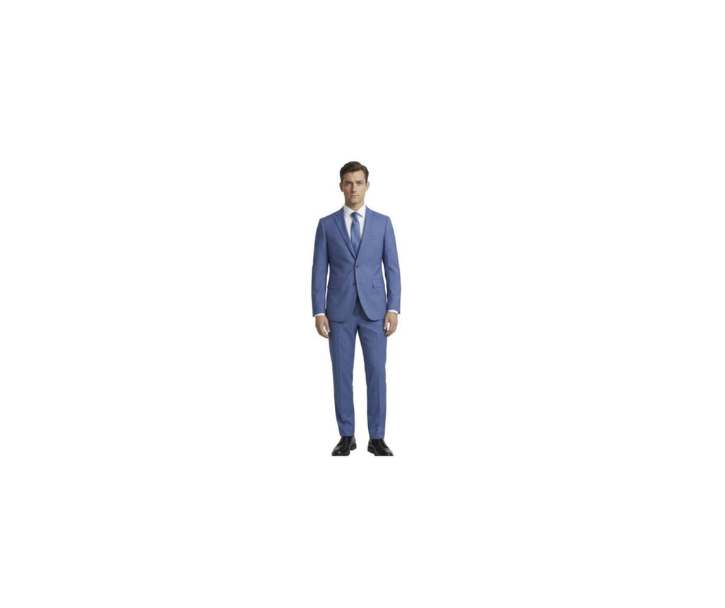 Euro Slim-Fit Super 140's Wool Suit – Sky Blue - Luzilly Bridal & Apparel