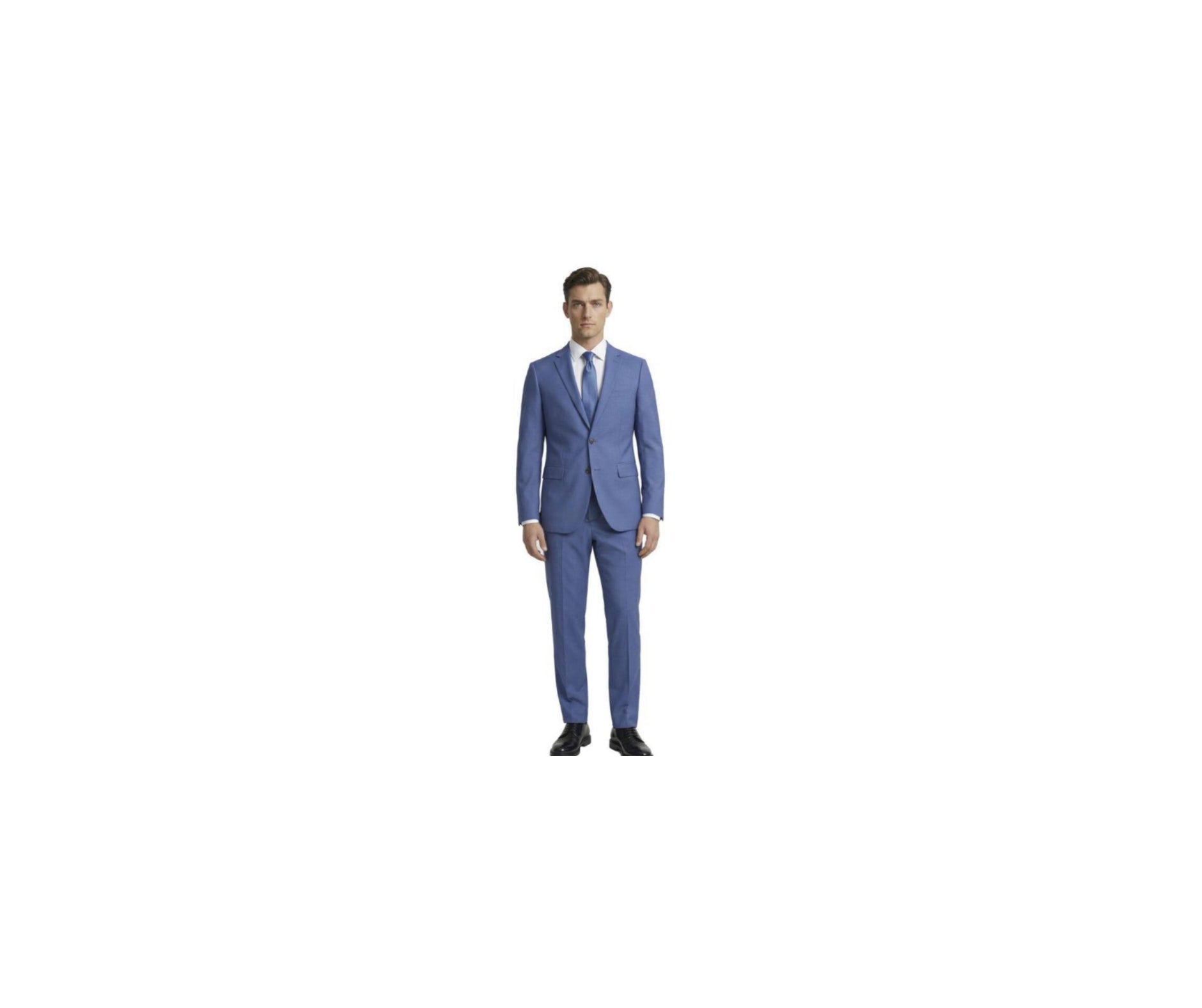 Euro Slim-Fit Super 140's Wool Suit – Sky Blue - Luzilly Bridal & Apparel