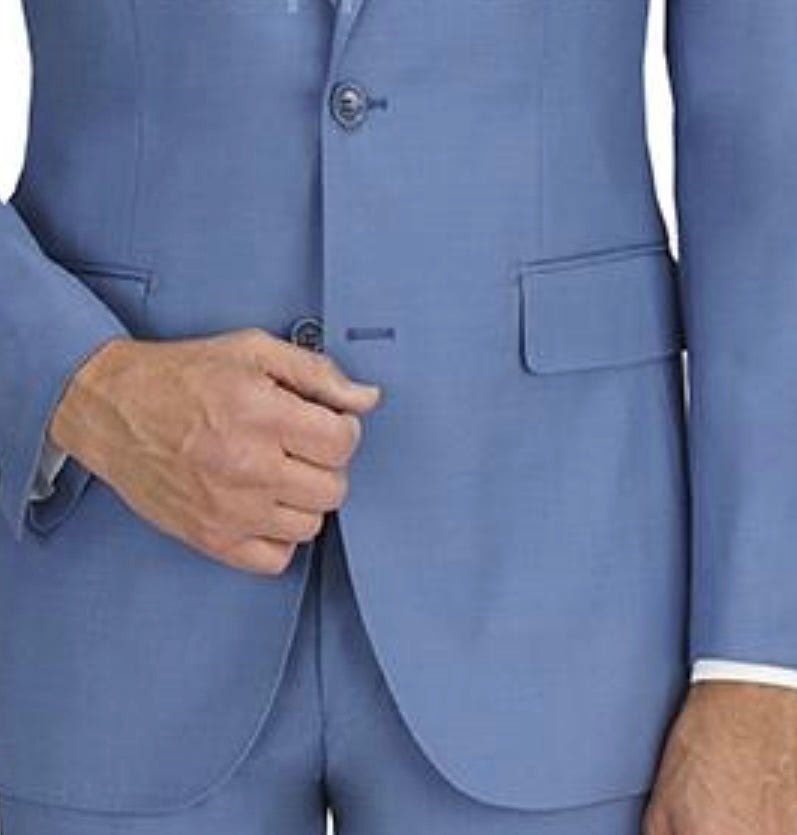 Euro Slim-Fit Super 140's Wool Suit – Sky Blue - Luzilly Bridal & Apparel