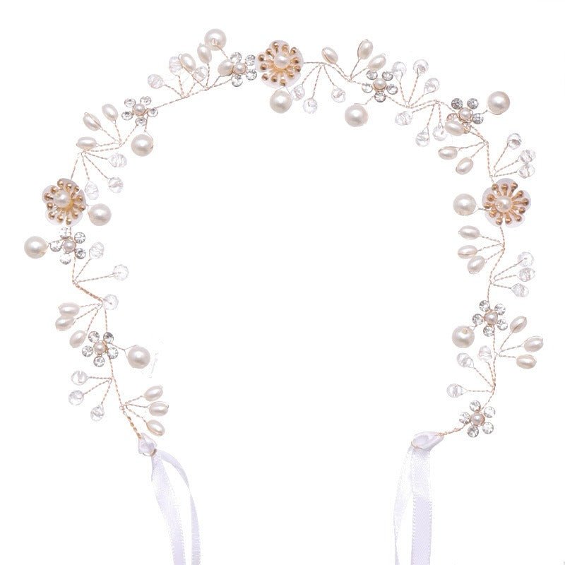 European and American Bridal Jewelry, Flower Handmade Beaded Headband, Hair Band, Wedding Dress Headwear, Hair Accessories - Luzilly Bridal & Apparel