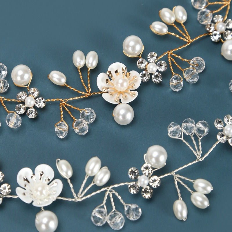 European and American Bridal Jewelry, Flower Handmade Beaded Headband, Hair Band, Wedding Dress Headwear, Hair Accessories - Luzilly Bridal & Apparel