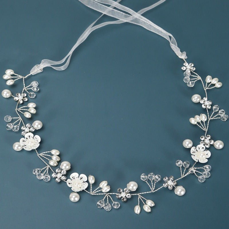 European and American Bridal Jewelry, Flower Handmade Beaded Headband, Hair Band, Wedding Dress Headwear, Hair Accessories - Luzilly Bridal & Apparel