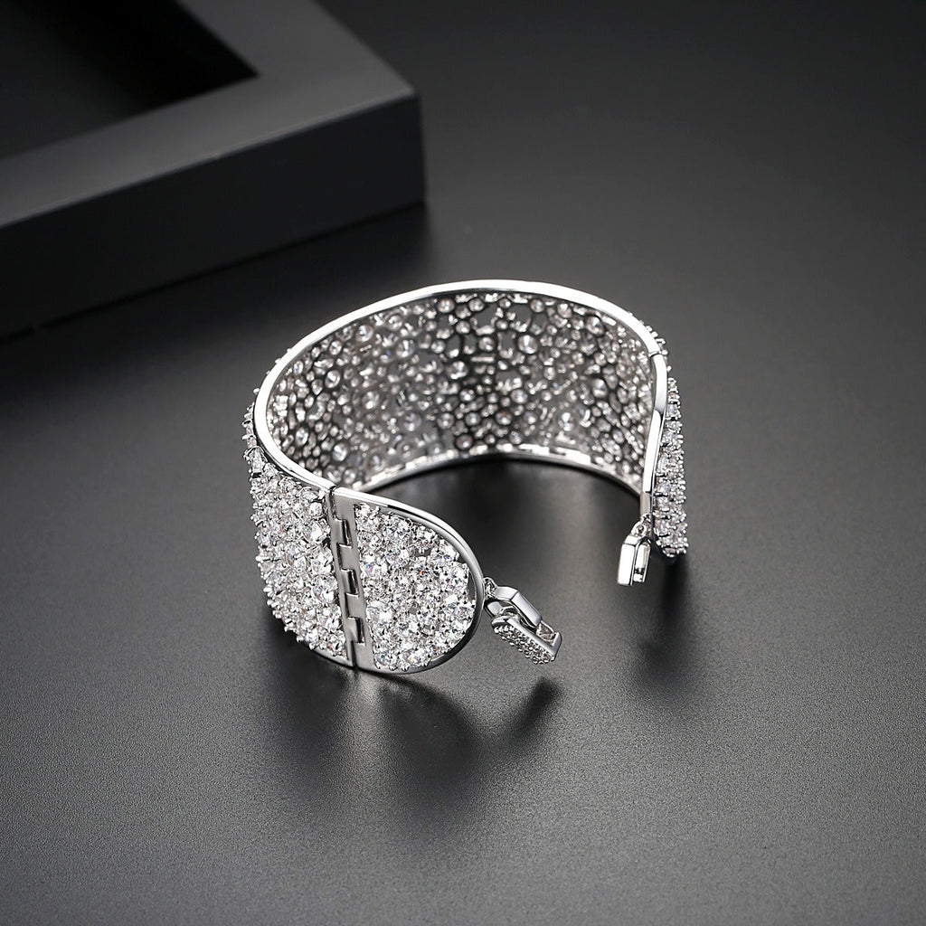 European and American heavy industry bracelets, brass zircon bracelets, grand European and American personalized fashion bride bracelets - Luzilly Bridal & Apparel