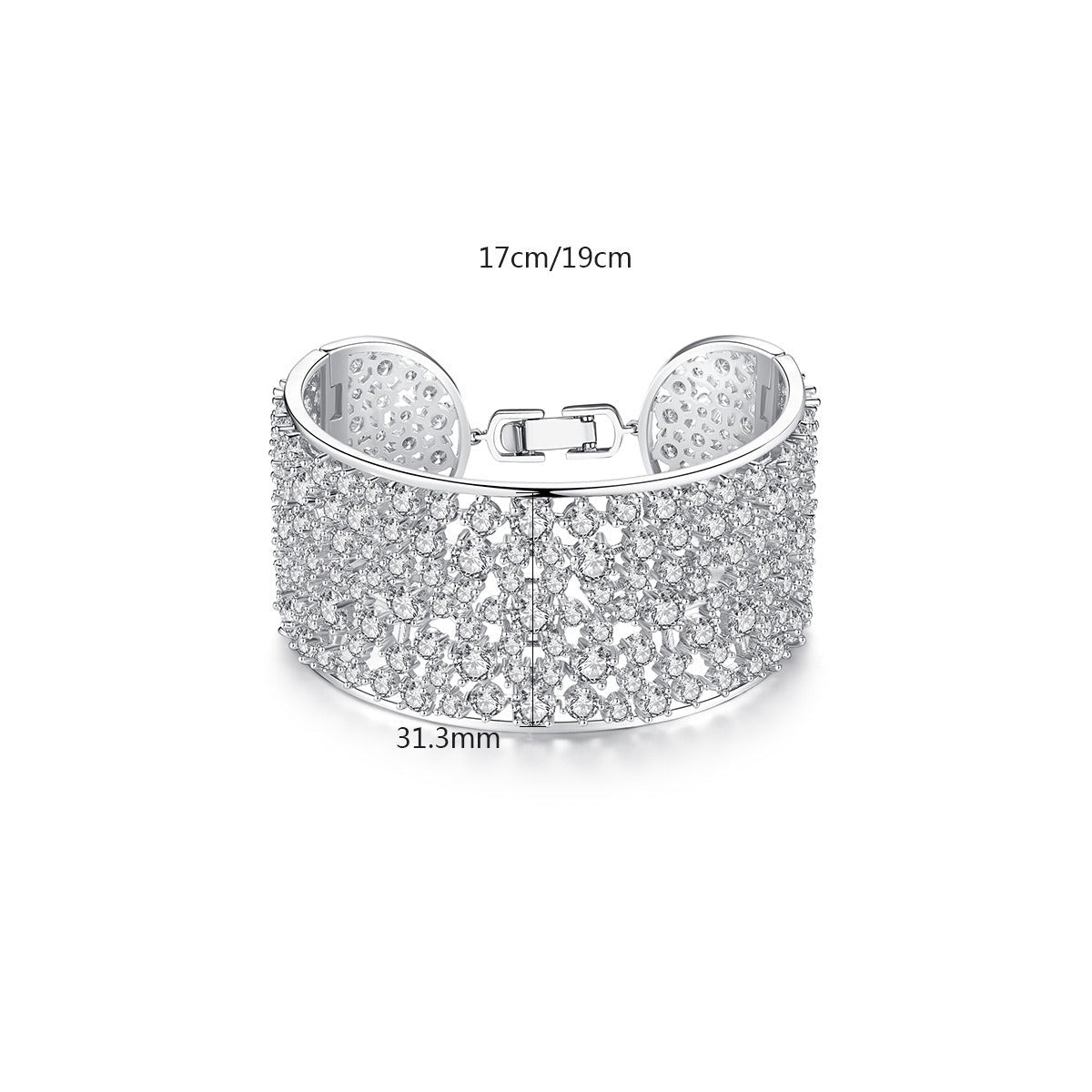 European and American heavy industry bracelets, brass zircon bracelets, grand European and American personalized fashion bride bracelets - Luzilly Bridal & Apparel