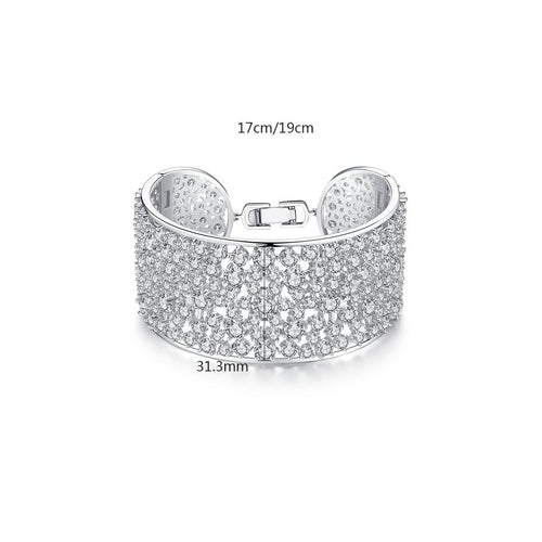 European and American heavy industry bracelets, brass zircon bracelets, grand European and American personalized fashion bride bracelets - Luzilly Bridal & Apparel